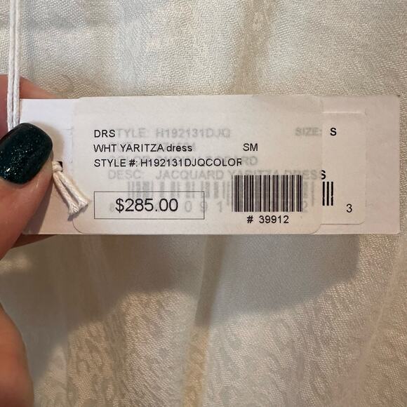 Rachel Pally Jacquard Yaritza Cream Ecru Minimalist Coastal Midi Dress Small - Picture 12 of 14